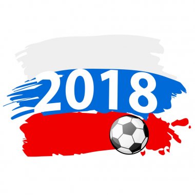 Futbol Kupası 2018 poster afiş tasarım şablonu. Vektör futbol