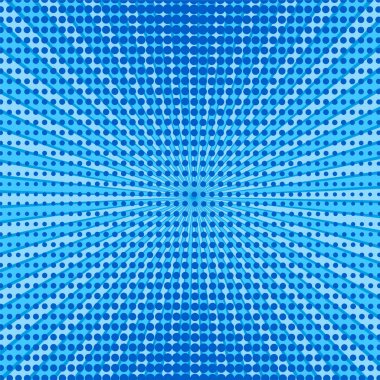 Retro komik mavi renkli raster degrade yarı ton, hisse senedi vect
