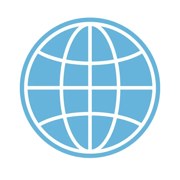 Globussymbol, Erdplanet - globale Welt, globales Zeichen - Landkarte isola — Stockvektor