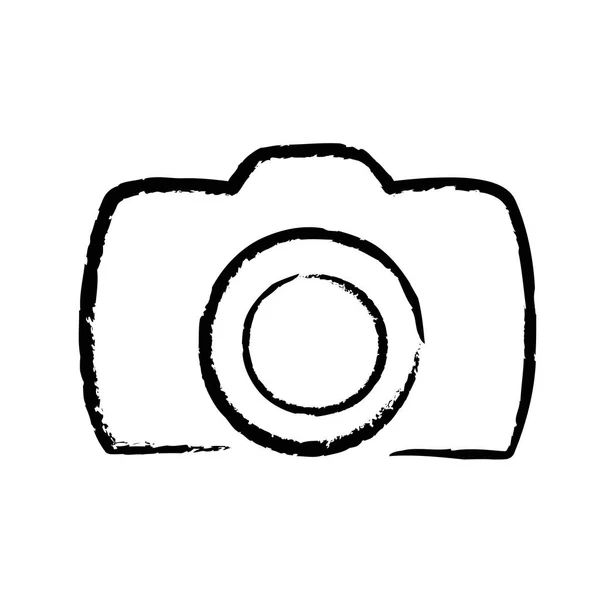 Appareil photo numérique dessin à la main icône logo, stock vectoriel illust — Image vectorielle