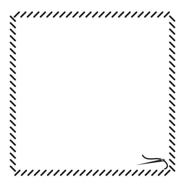 Fil avec bordure aiguille pour votre conception sur blanc, vecteur de stock — Image vectorielle