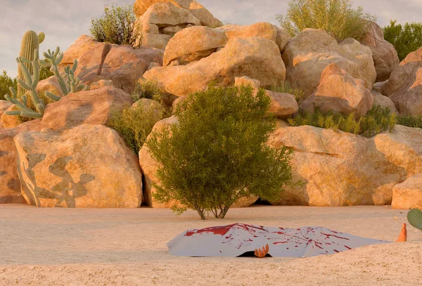 Corpo no deserto — Fotografia de Stock