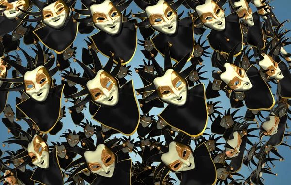 Carnevale maschera, Venezia, scambisti, illustrazione 3d — Foto Stock