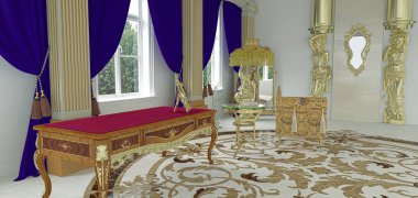 Daire, 3d render projesi, iç mekan, Oda, lüks, 3d çizim