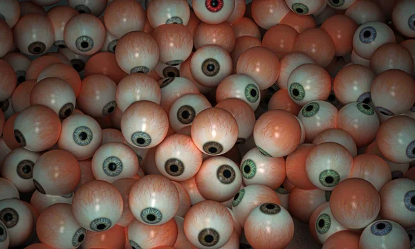 Migliaia di occhi ti guarda dall'abisso, illustrazione 3d — Foto Stock