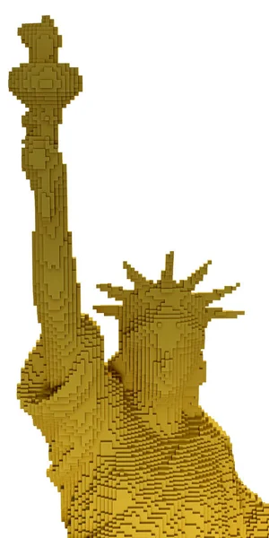 Pixel, άγαλμα της ελευθερίας, 3d απεικόνιση — Φωτογραφία Αρχείου