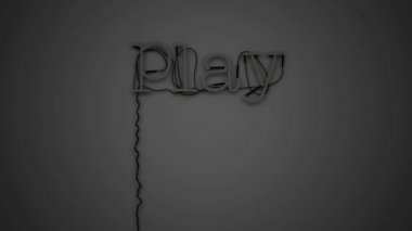 Oyun film, neon harfler, 3d çizim