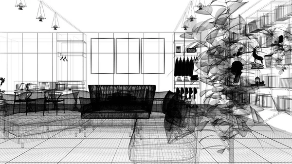 公寓，3d 渲染项目，内政、 卧室、 豪华、 3d 图 — 图库照片