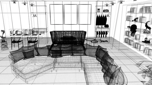 Квартира, 3D рендеринговий проект, Інтер'єр, Спальня, Люкс, 3d ілюстрація — стокове фото