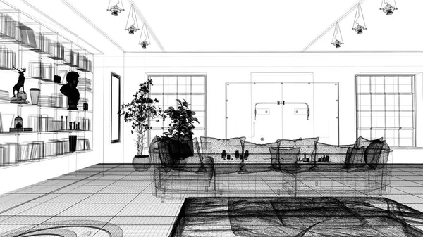 Daire, 3d render proje, iç, yatak odası, lüks, 3d çizim