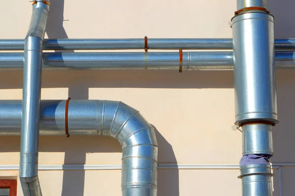 Industrial pipes. Air ventilation. — Stock Photo, Image