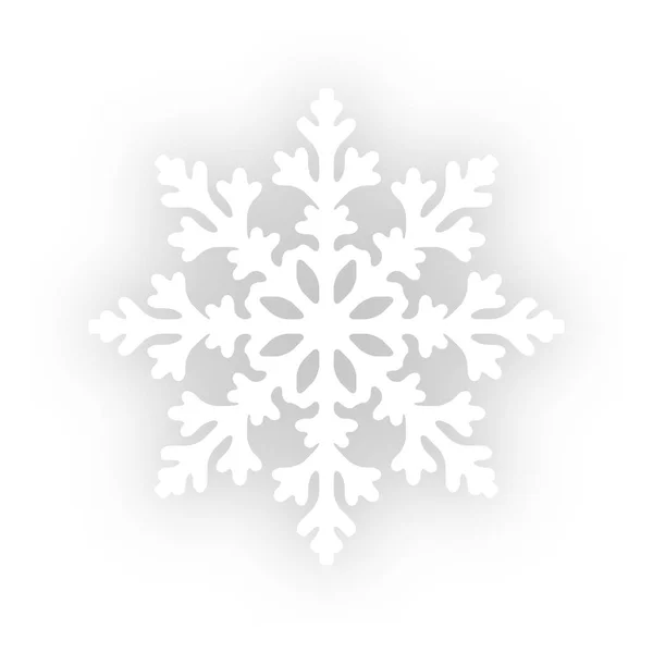 Fiocco di neve vettoriale su bianco — Vettoriale Stock