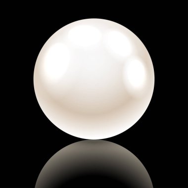 İnci siyah arka plan üzerine. İllüstrasyon. 