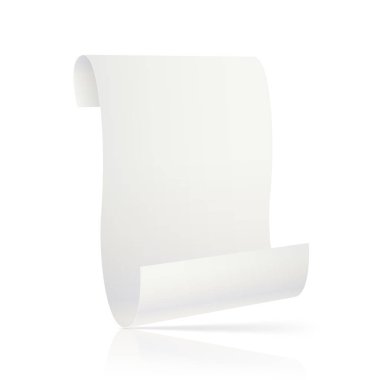 Beyaz arkaplanda boş kağıt sayfası.