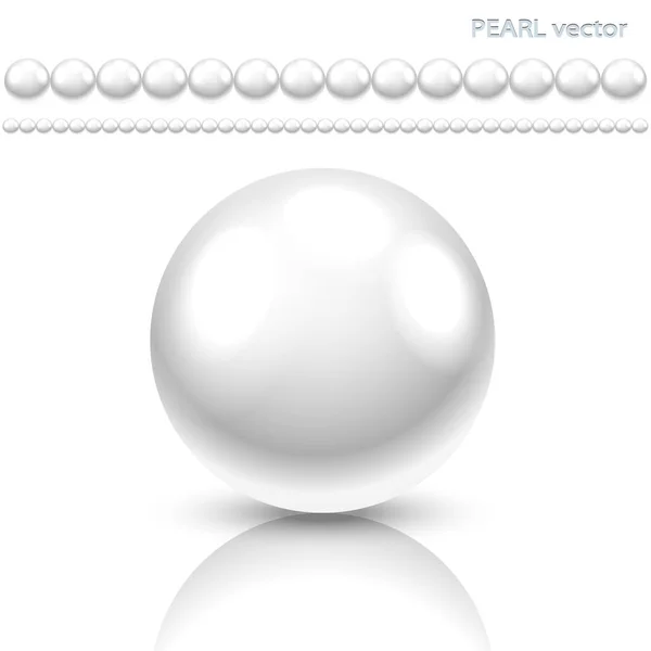 Illustrazione Perla su sfondo bianco — Vettoriale Stock