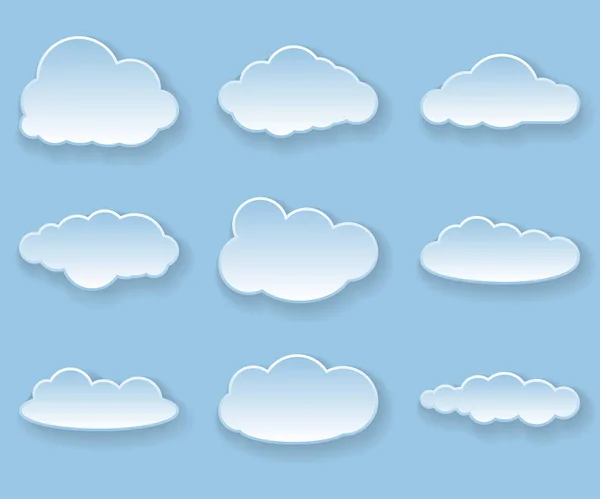 Messaggi illustrativi sotto forma di nuvole — Vettoriale Stock