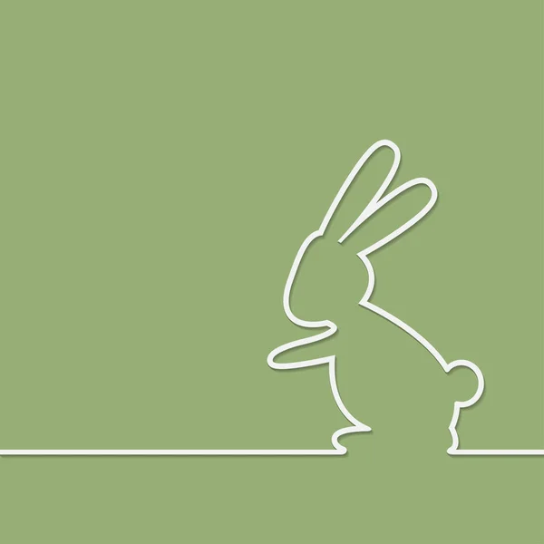 กระต่ายอีสเตอร์บนพื้นหลังสีเขียว — ภาพเวกเตอร์สต็อก