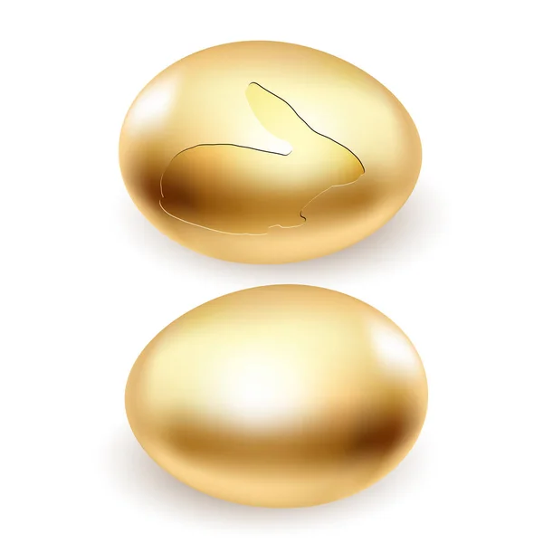 Easter Golden Egg on white background. — Stock Vector