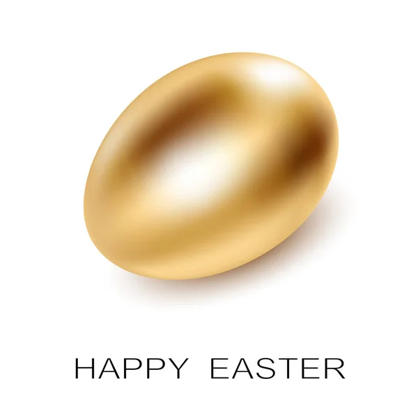 Пасхальное золотое яйцо на белом фоне . — стоковый вектор