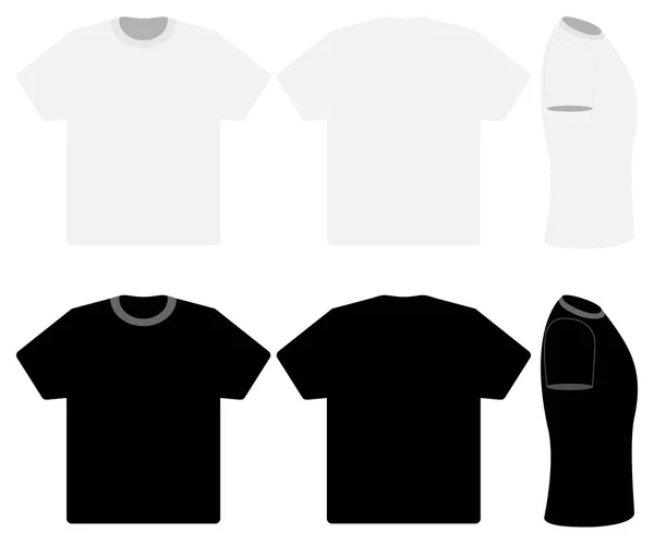 Three black and white T-shirts — Stock Vector