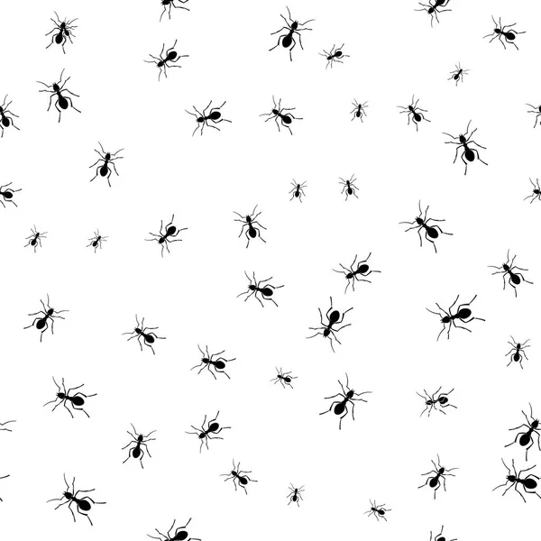 Ameisengruppe isoliert auf weißem Hintergrund. nahtlos — Stockvektor