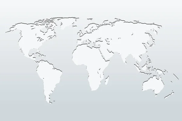 ग्रे पृष्ठभूमि पर विश्व मानचित्र . — स्टॉक वेक्टर