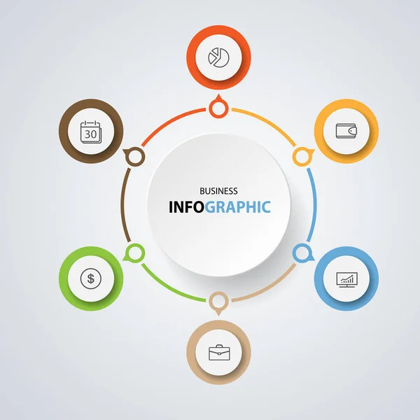 İş için Infographics tasarım pazarlama simgeler — Stok Vektör