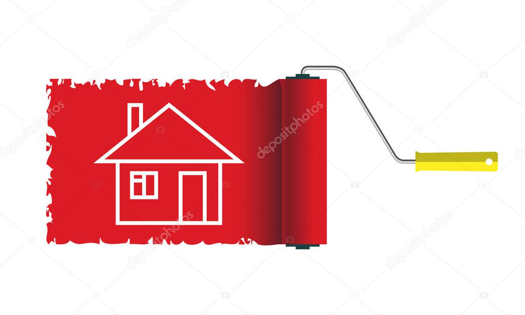  Icon Home construction. House Isolated on white background. Ill