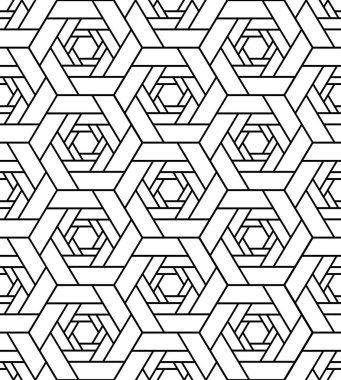 Çizgi çokgen geometrik Seamless Modeli. 