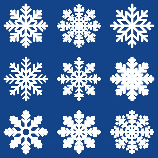 Set white Winter Snowflak — Stock Vector