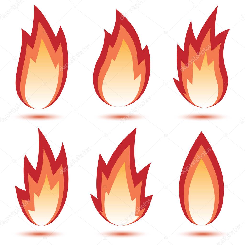 Abstract Red Flame Icon