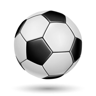 Beyaz arka planda futbol topu. Vektör illüstrasyonu.