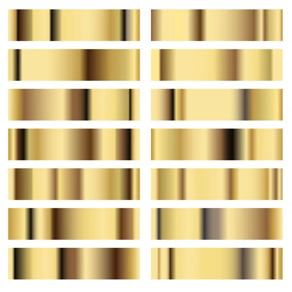 Illustration Set Golden Texture Metal Background Template Website Vector — Stock Vector