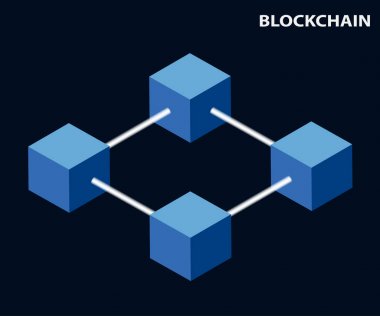 Belirli kurallara göre sürekli bir bilgi içeren blokları serisi inşa. Blockchain kavramı. İş finansal dünyadaki genel şifreleme. İllüstrasyon vektör