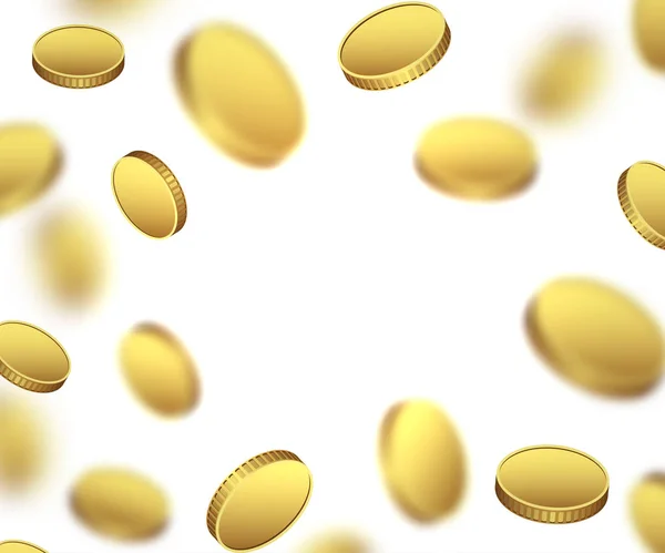 Πετώντας Χρυσά Νομίσματα Λευκό Φόντο Εικονίδια Χρήματα Επιχειρήσεις Οικονομικά Έννοια — Διανυσματικό Αρχείο