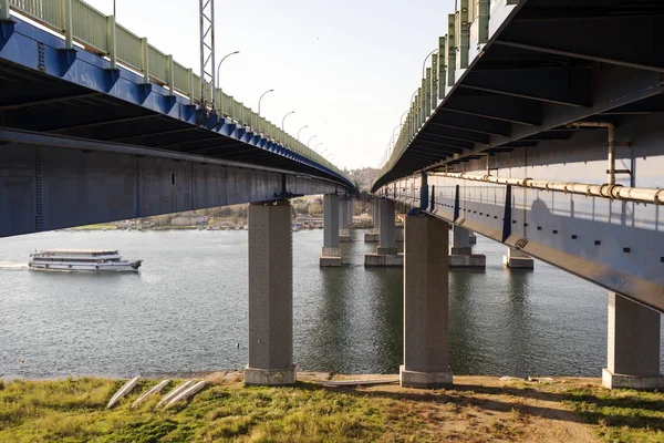 Fém Beton Híd Tenger Város Isztambul — Stock Fotó