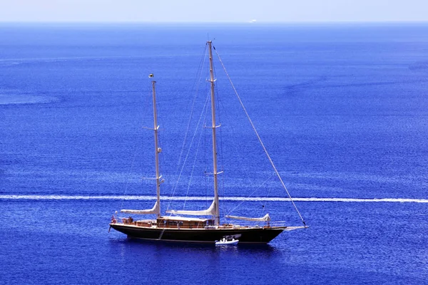 Big Yacht Motor Boat Sea Mykonos Greece — Stock Photo, Image