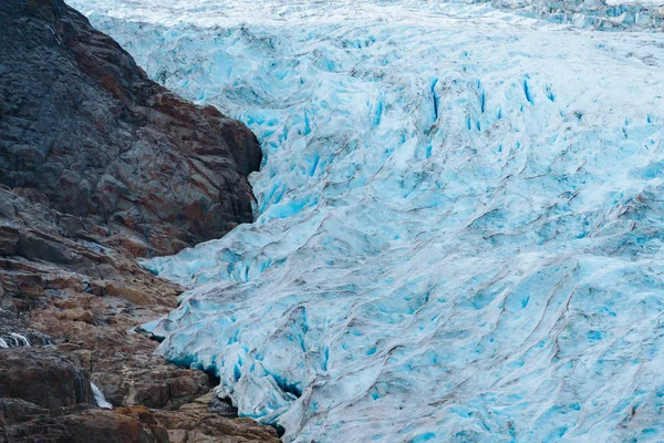 Detalhe da geleira e sua fenda — Fotografia de Stock