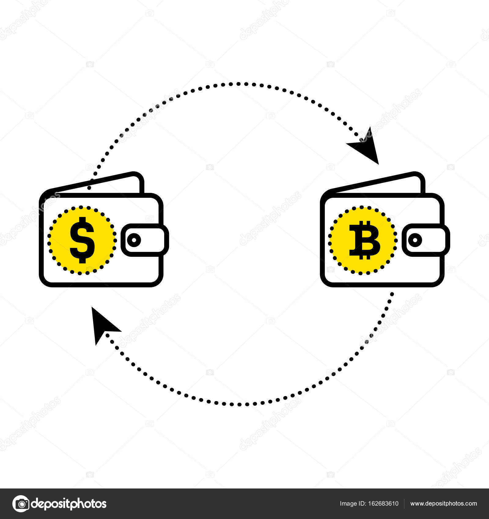 Abstract sign exchange of currency in the form of a smile. Dollar bitcoin  exchange. Flat design. Vector illustration isolated white background for  website or app and etc. Stock Vector by ©lipen 162683610