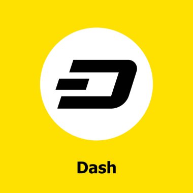 Cryptocurrency blockchain düz simgesi sarı bir arka plan çizgi. Vektör çizgi simgesi. 