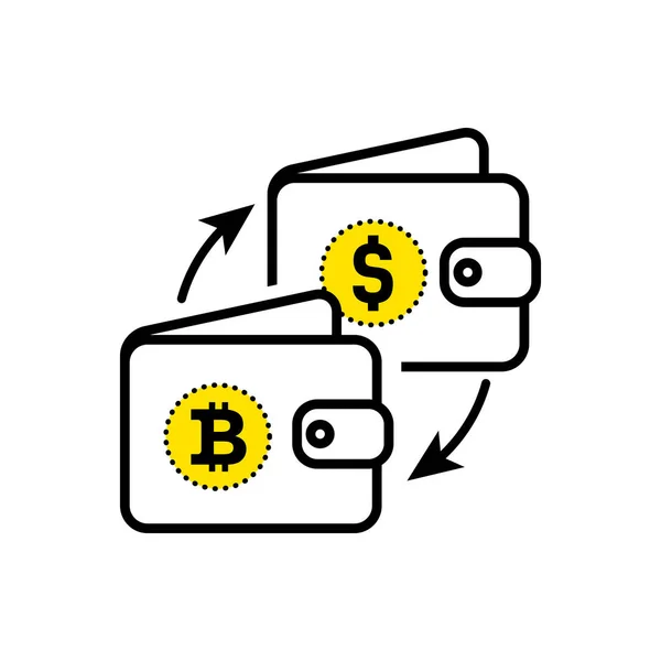 Streszczenie znak wymiany waluty. Znak dolara bitcoin. Płaska konstrukcja. Wektor ilustracja na białym tle dla witryny lub aplikacji i itp. — Wektor stockowy