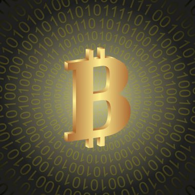 bitcoin - vektör çizim ile arka plan