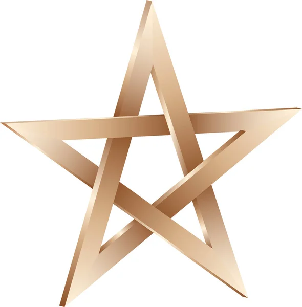 Altın pentagram - vektör çizim — Stok Vektör