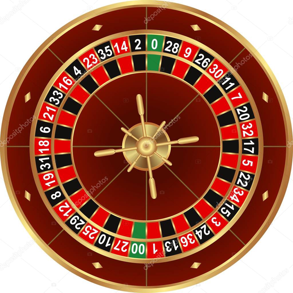isolated roulette - vector illustration