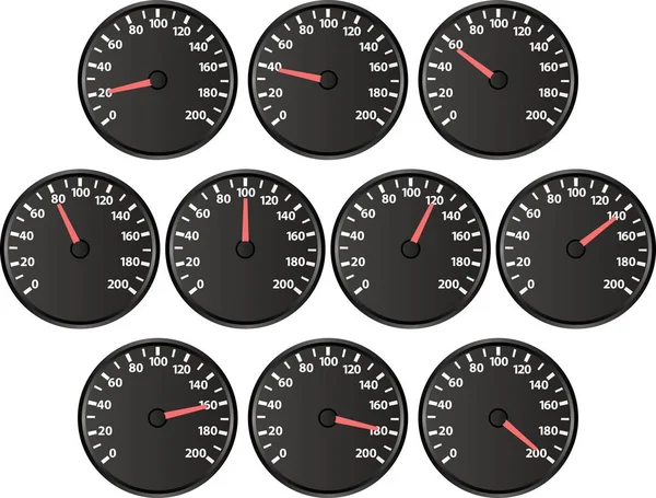 Compteur de vitesse du véhicule - illustration vectorielle — Image vectorielle