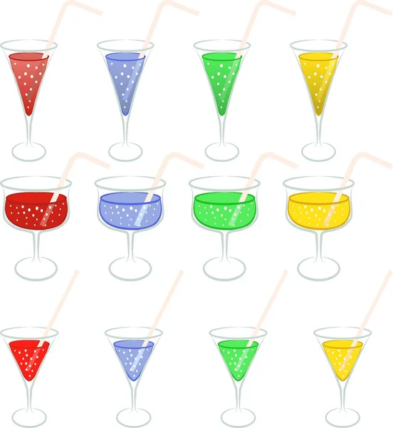 Isolierte Cocktails - Vektorillustration — Stockvektor