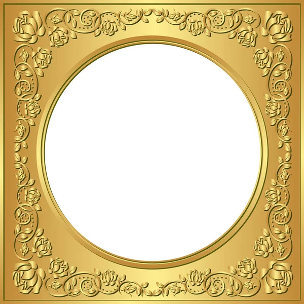 Golden frame - vector illustration — Stock Vector