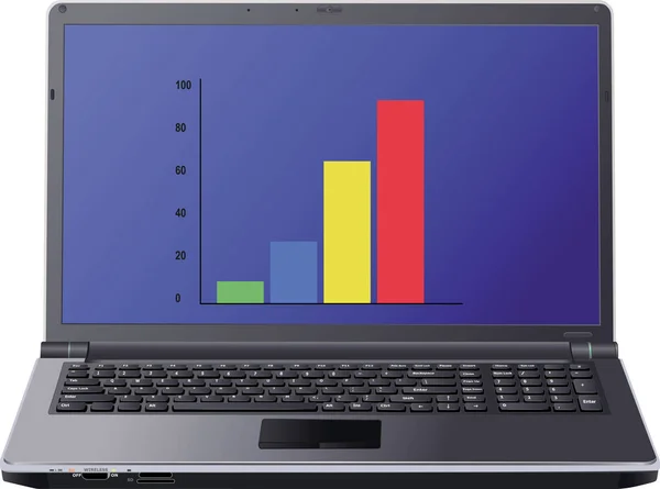 Grafik Auf Laptop Geröll — Stockvektor