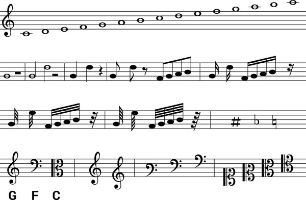 Музыкальные символы - векторная иллюстрация — стоковый вектор