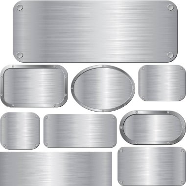 izole metal dokulu plaklar kümesi
